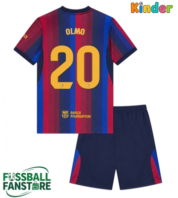 Barcelona Dani Olmo #20 Replik Heimtrikot Kinder 2026-27 Kurzarm (+ Kurze Hosen)